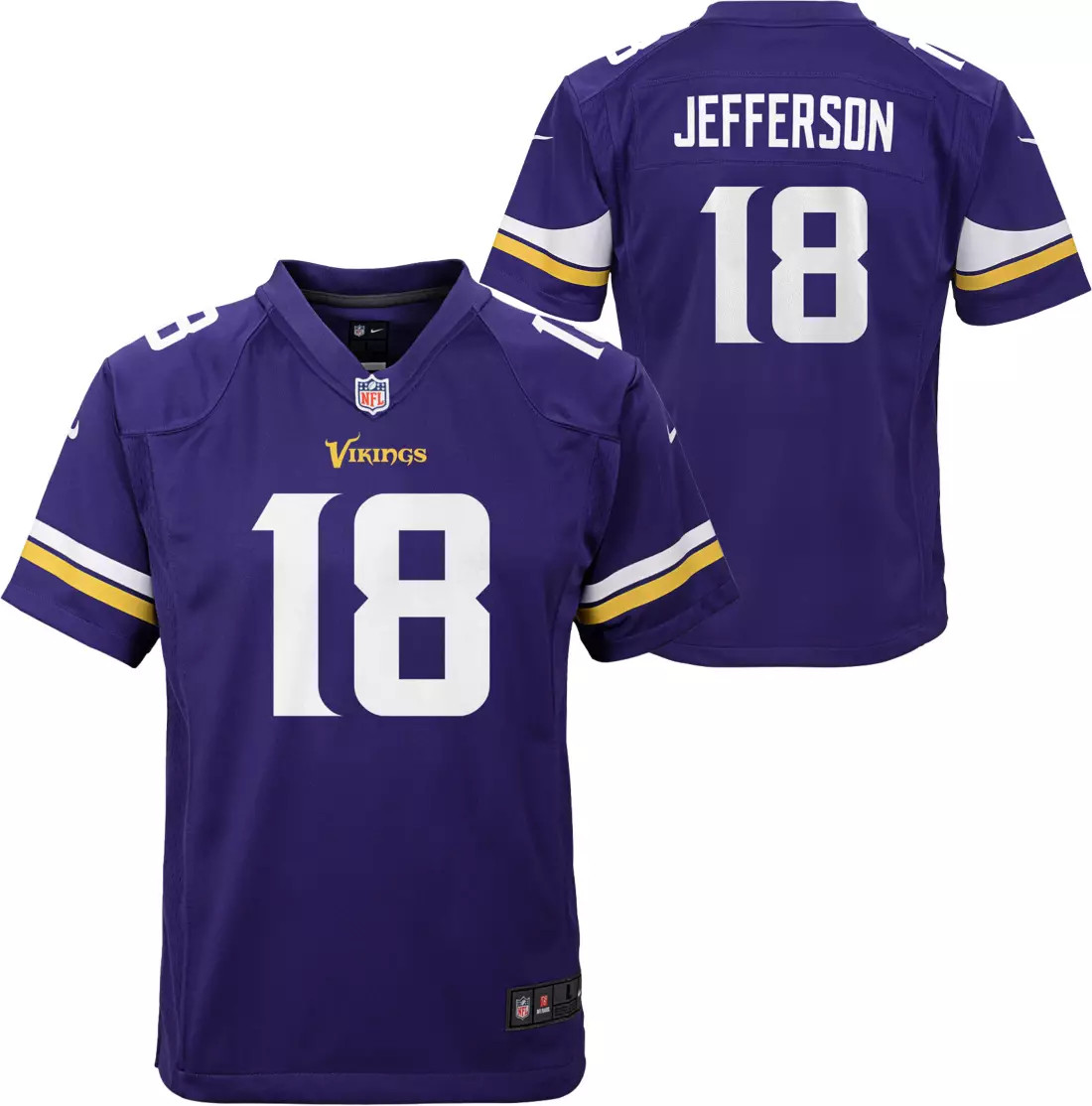 Nike Youth Minnesota Vikings Justin Jefferson #18 Purple Game Jersey | Dick's Sporting Goods
