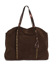 Made In Italy Suede Studded Slouchy Tote | Handbags | Marshalls | Marshalls