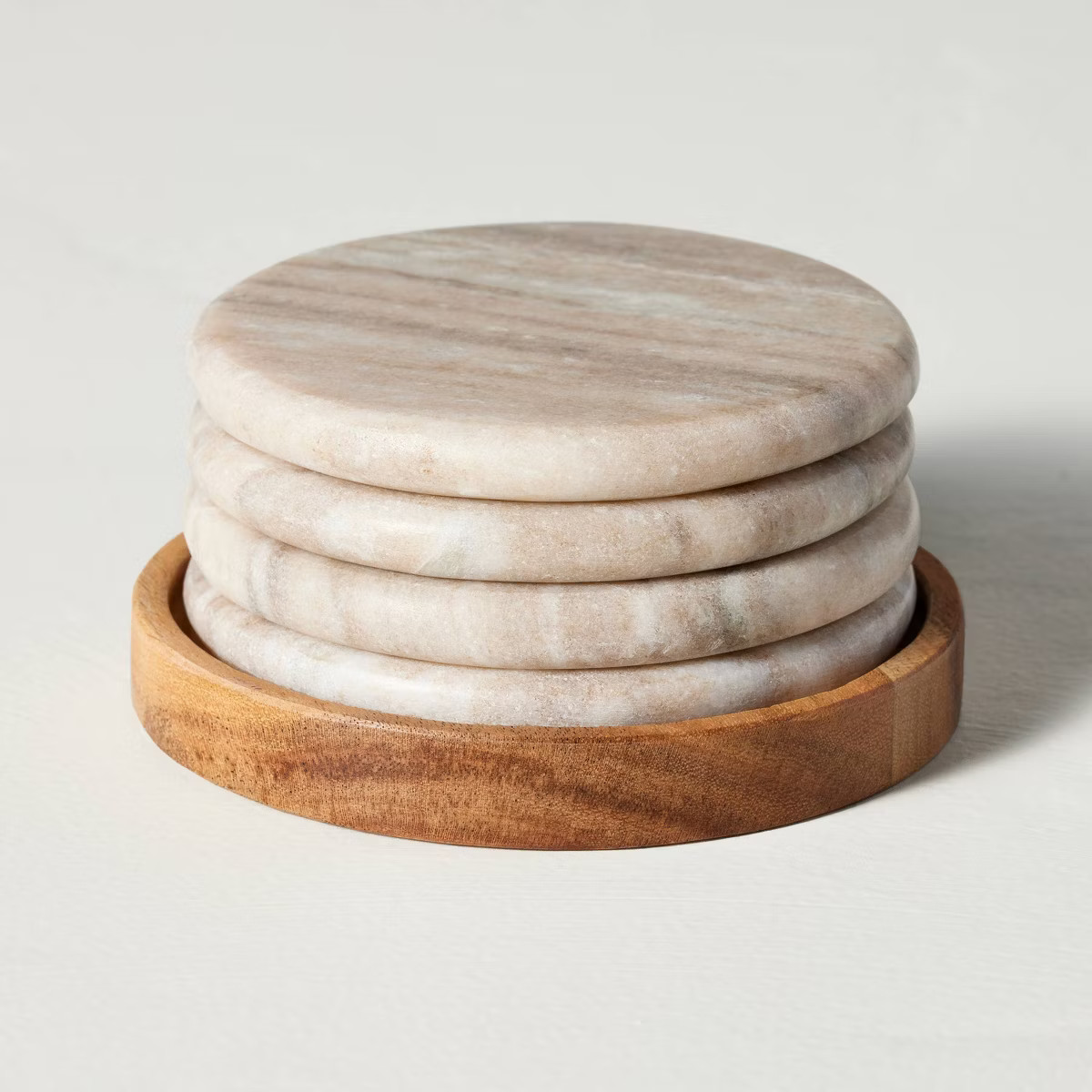 5pc Marble Coaster Set Warm Beige - Hearth & Hand™ with Magnolia | Target
