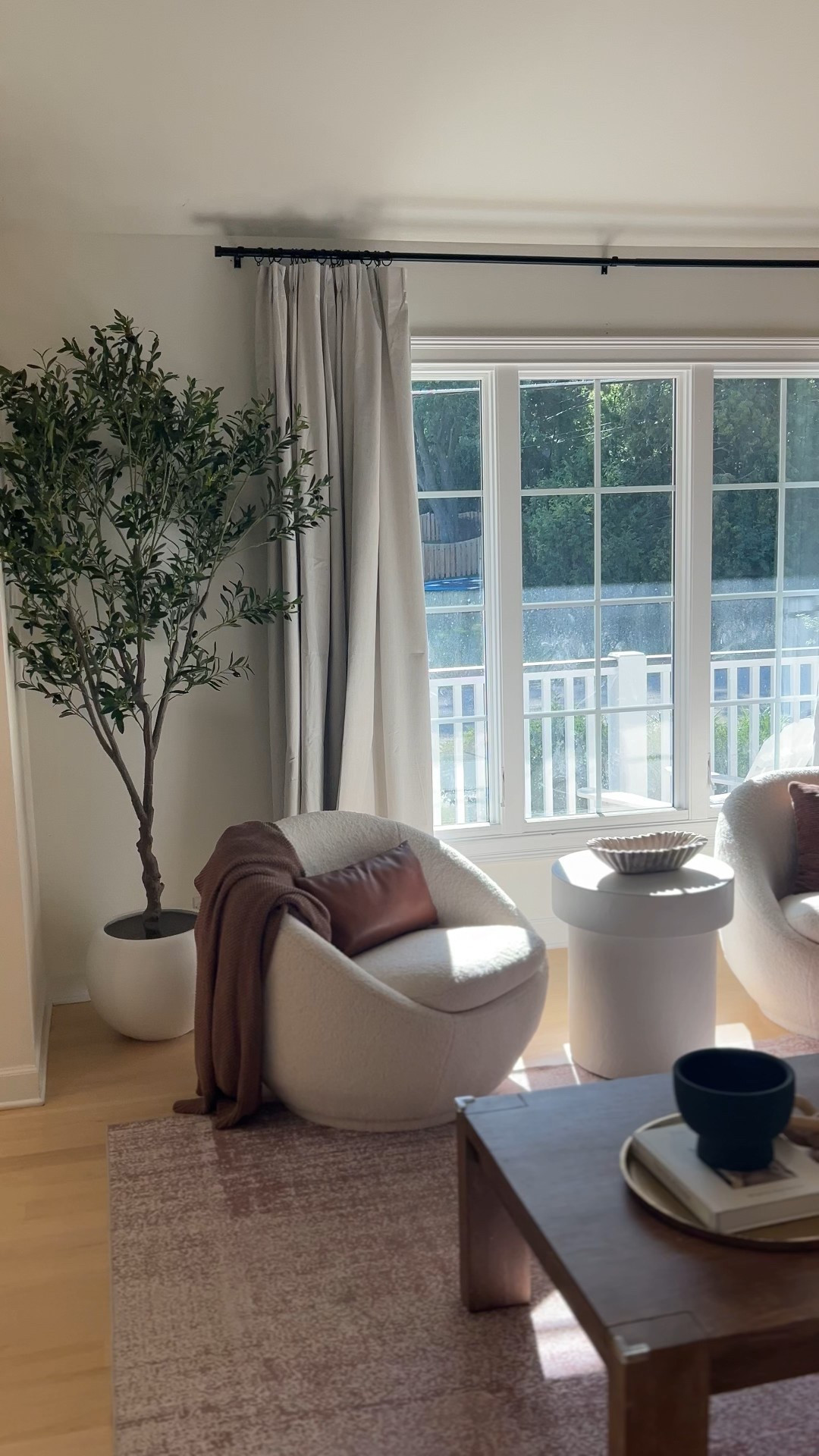 Our chairs are still on sale and the olive tree is such a good pottery barn dupe! 

#ltkhome #findsunder50 #bouclechairs #olivetree 

#LTKFindsUnder50 #LTKHome