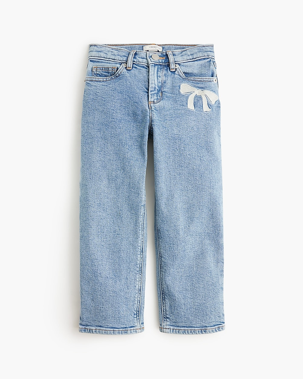 Girls' bow-embroidered vintage straight-leg jean | J.Crew Factory