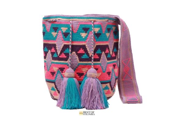 LARGE Lila Wayuu Mochila Bag With Tassels  Handwoven Crochet | Etsy | Etsy (US)