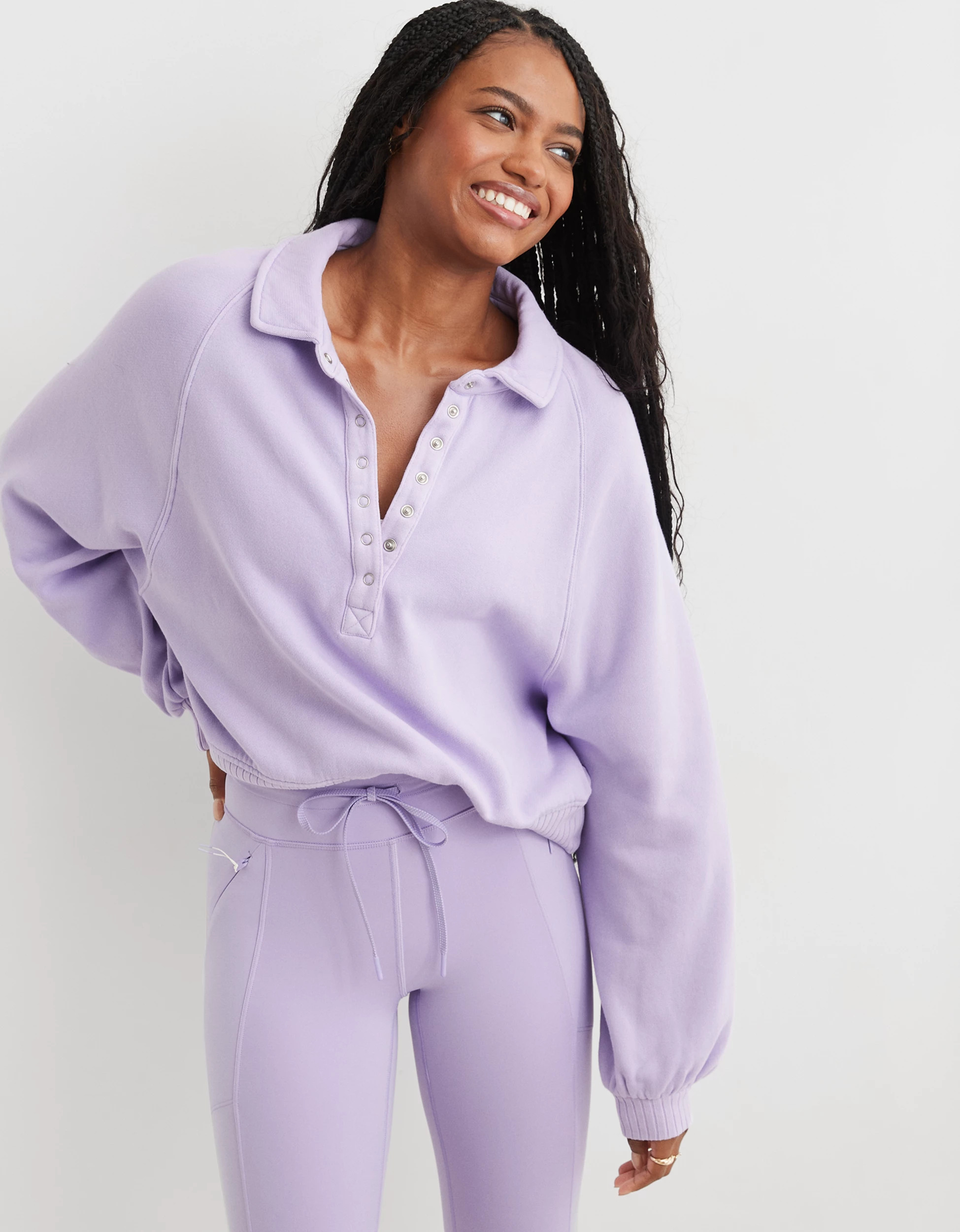 Aerie Quarter Snap Sweatshirt | Aerie
