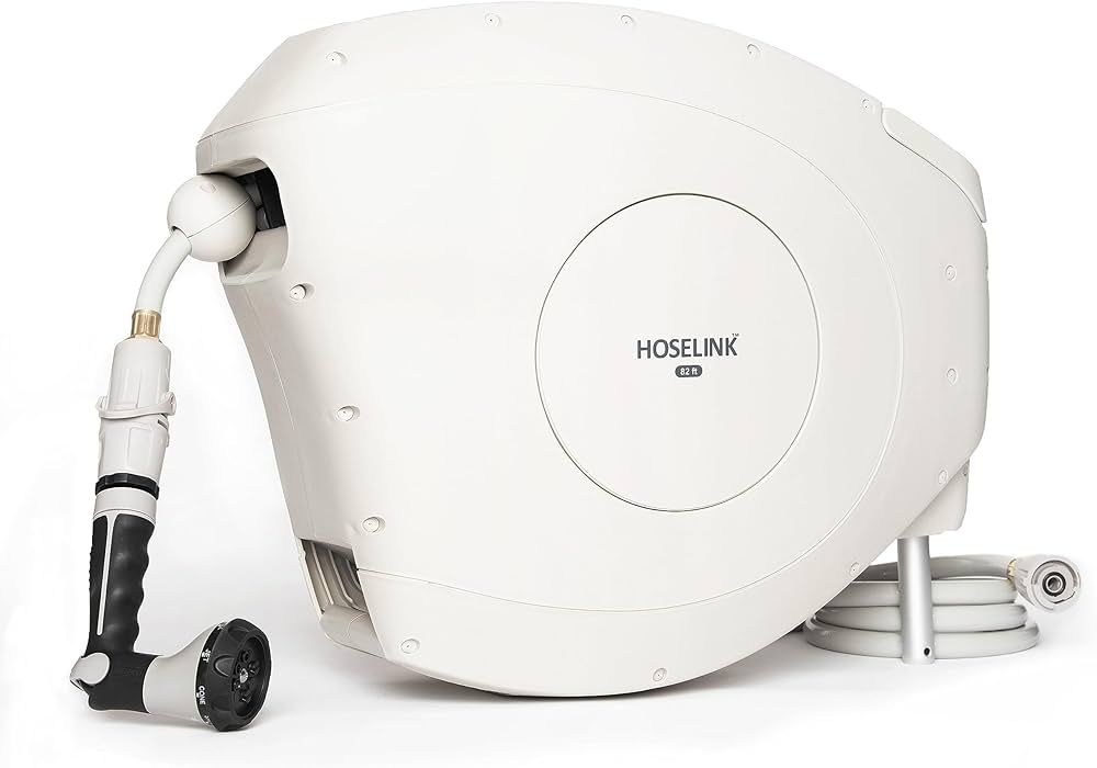 HOSELINK Beige, 82ft Automatic Retractable Garden Hose Reel, 9/16”, 8-Pattern Spray Nozzle, UV-... | Amazon (US)