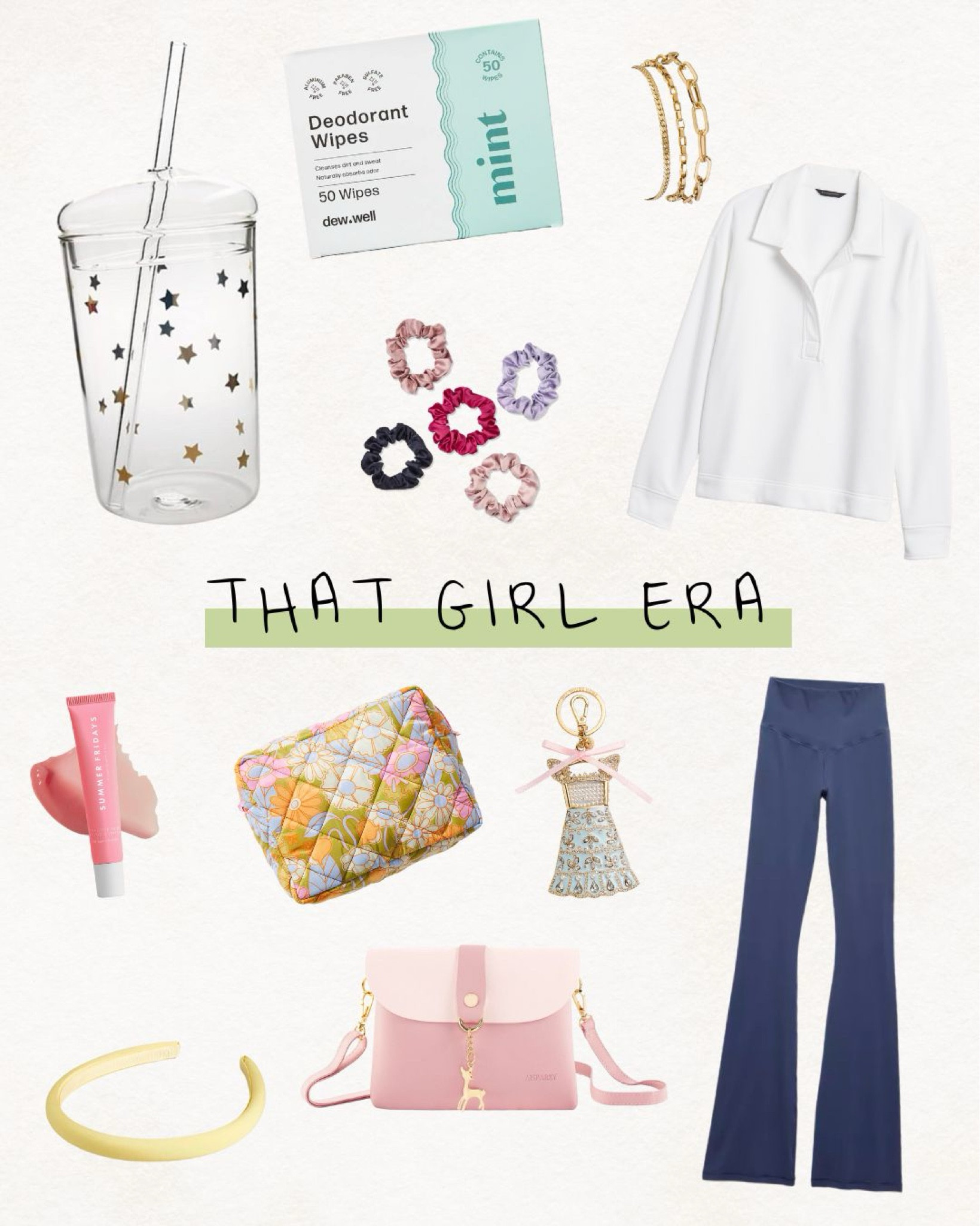 that girl, pullover, sweatshirt, white sweater, white quarter zip, yoga pants, blue pants, Stanley cup, amazon, Anthropologie, pink purse, pocketbook, hair, scrunchies, lip balm, sephora, ulta, keychain, gifts for her, self care 

#LTKbeauty #LTKsalealert #LTKfindsunder100