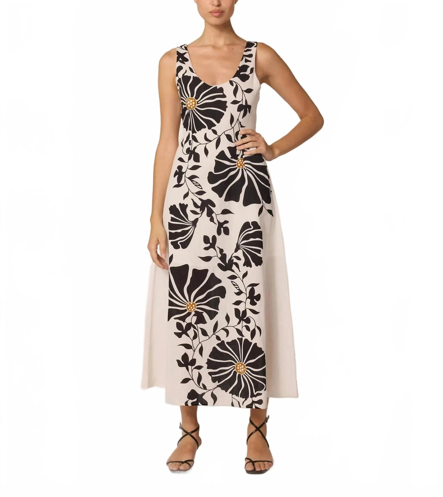 Rosalinda Ankle Dress In Atropa Print | Shop Simon