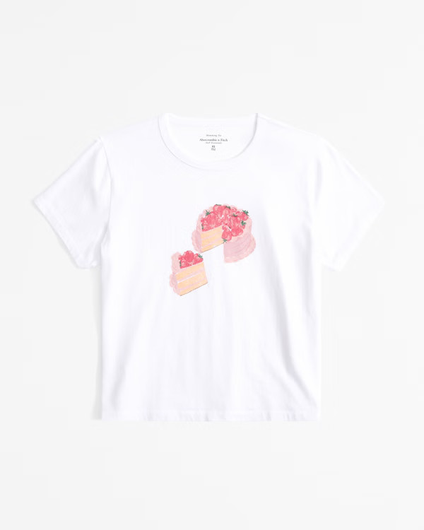 Short-Sleeve Cake Graphic Skimming Tee | Abercrombie & Fitch (US)