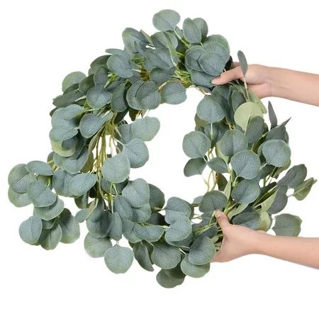 67'' Artificial Eucalyptus Garland Faux Silk Eucalyptus Leaves Vines Handmade Garland Greenery We... | Walmart (US)