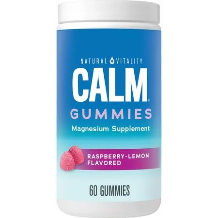 Natural Vitality CALM Gummies Magnesium Supplement Raspberry-Lemon Flavored 60 Gummies | Walmart (US)