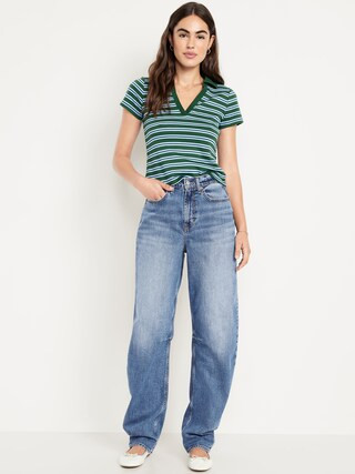 High-Waisted Baggy Barrel Jeans | Old Navy (US)