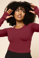 Call Me Baby Reversible Long Sleeve Top - Crimson | POPFLEX