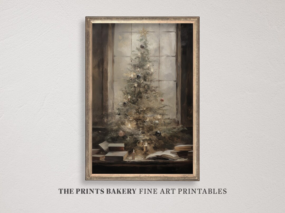 PRINTABLE Christmas Tree Vintage Print Moody Xmas Prints - Etsy | Etsy (US)