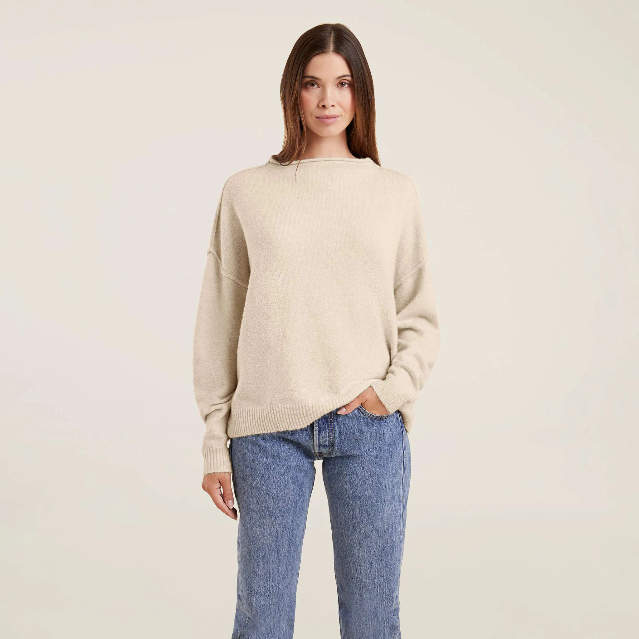 Cozy Knit Sweater | Bone - nuuds | nuuds