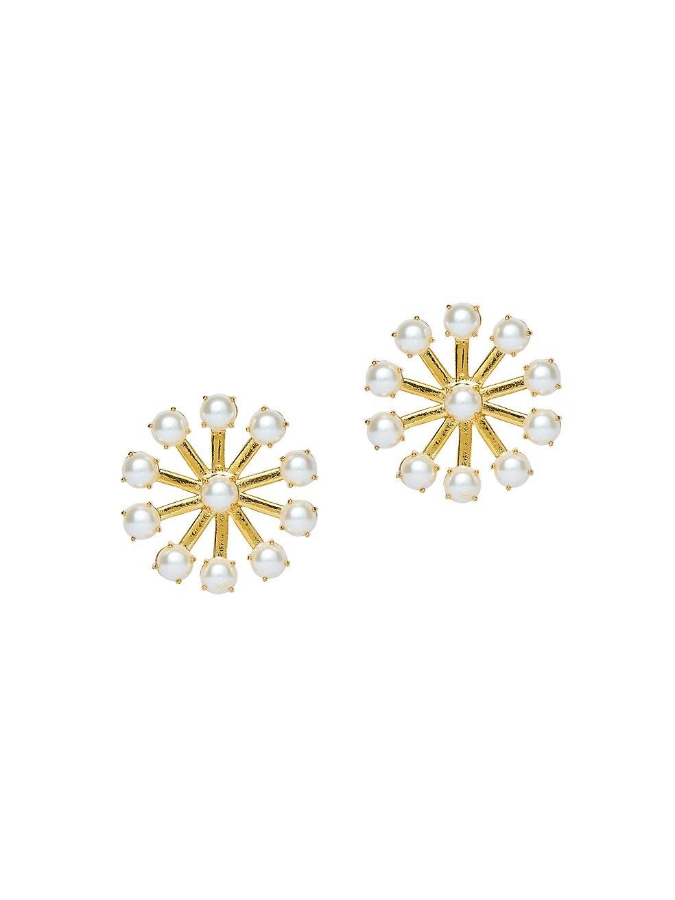 Pinwheel 14K-Gold-Plated & Imitation Pearl Earrings | Saks Fifth Avenue