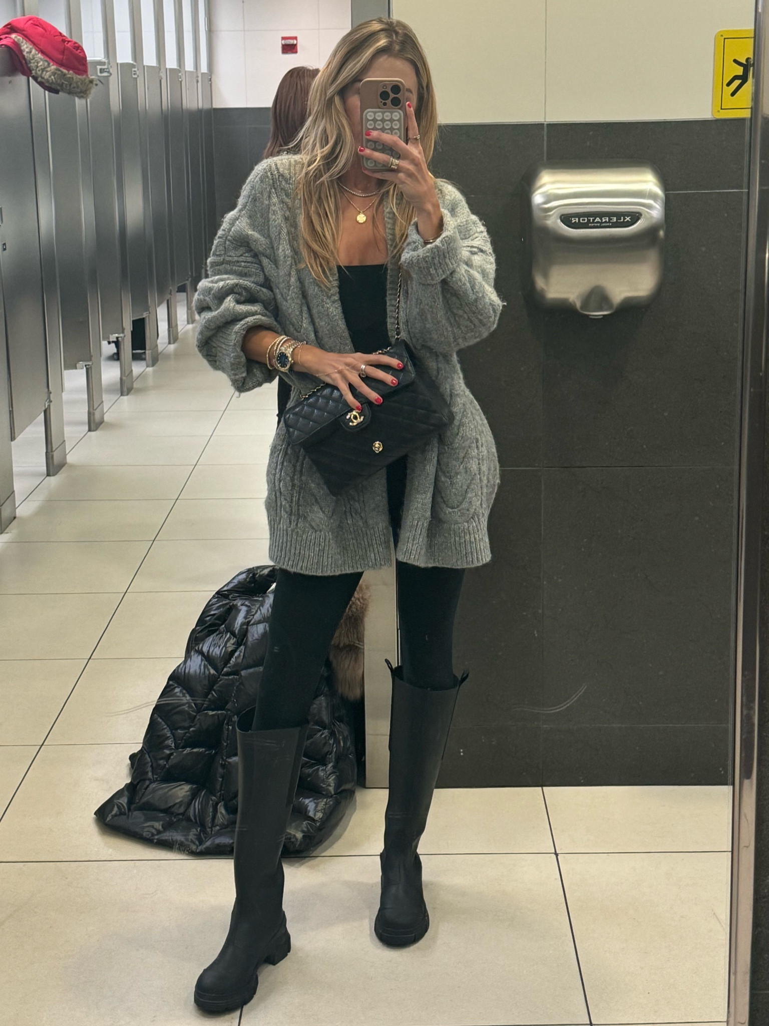 Xs in bodysuit, boots and cardigan tts 