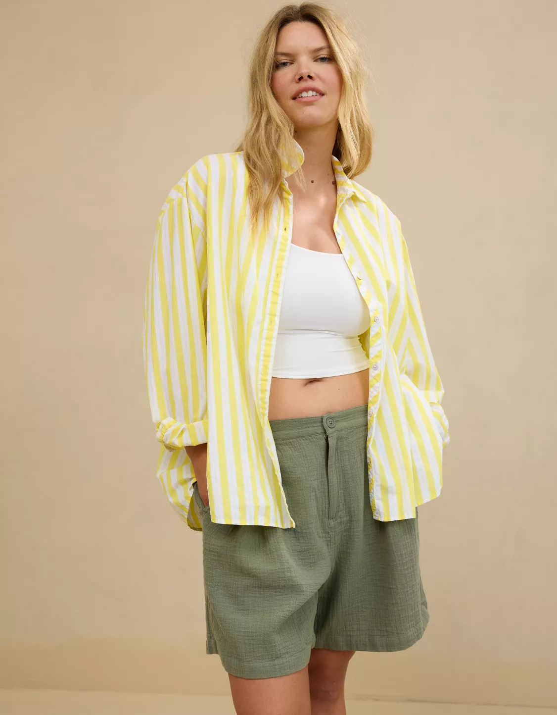 Aerie Good Day Cover Up Button Down Shirt | Aerie