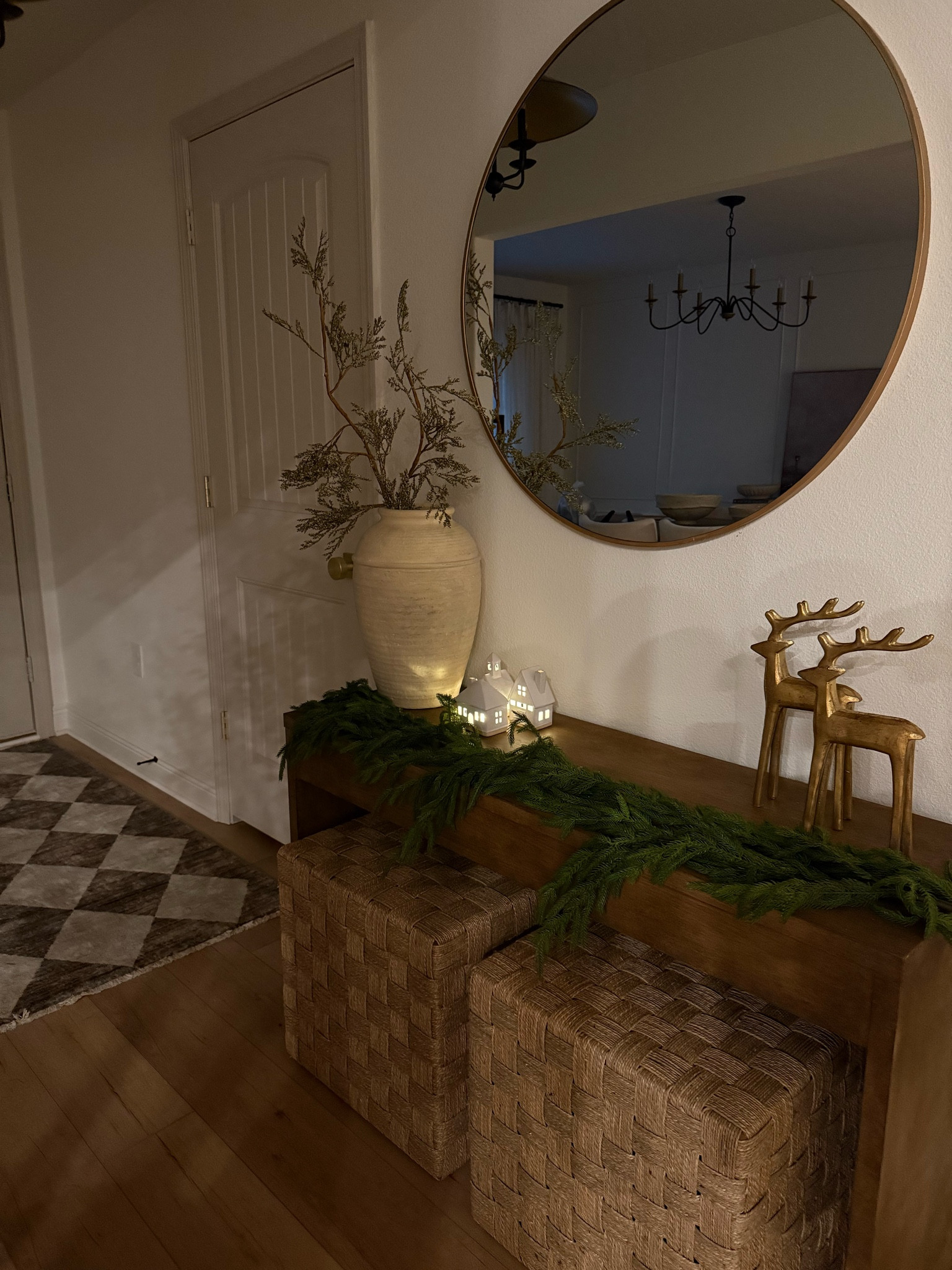 Christmas entryway table 