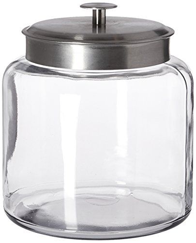 Anchor Hocking Montana Glass Jar with Airtight Lid, Brushed Metal, 1.5 Gallon | Amazon (US)