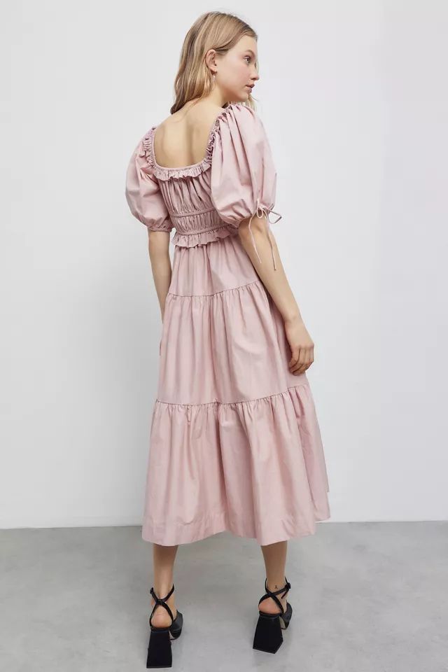 En Saison Brielle Ruffle Midi Dress | Urban Outfitters (US and RoW)