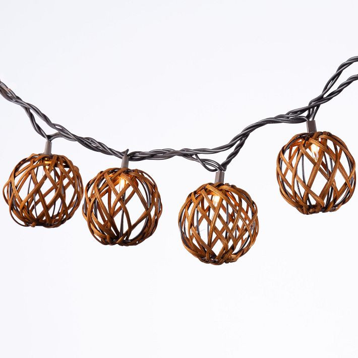 Decorative 10-Piece Rattan String Lights - Sphere | West Elm (US)