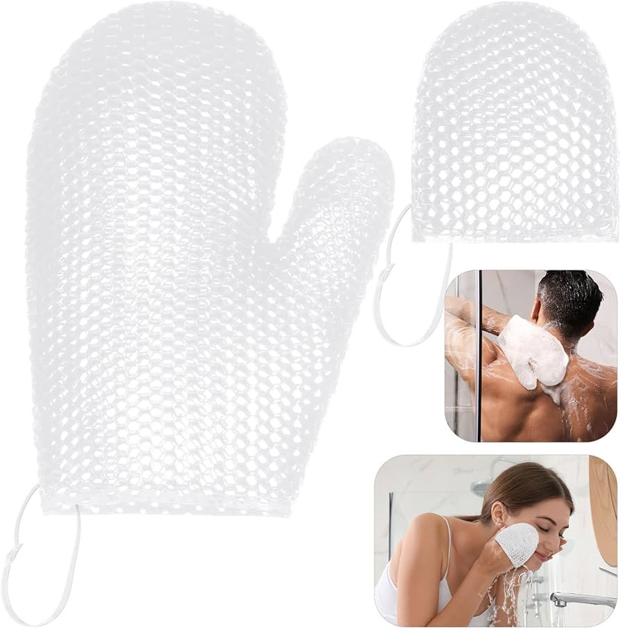 2 Pcs Honeycomb Exfoliating Glove Set Exfoliating Bath Mitt Honeycomb Face and Body Scrubber Exfo... | Amazon (US)