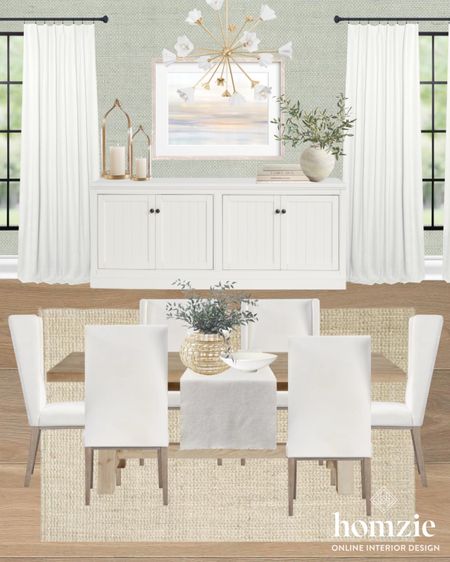 Love this dining room inspiration! The white pieces like the buffet, dining chairs, and curtains give such a clean feeling to the room 

#LTKSeasonal #LTKFind #LTKhome
