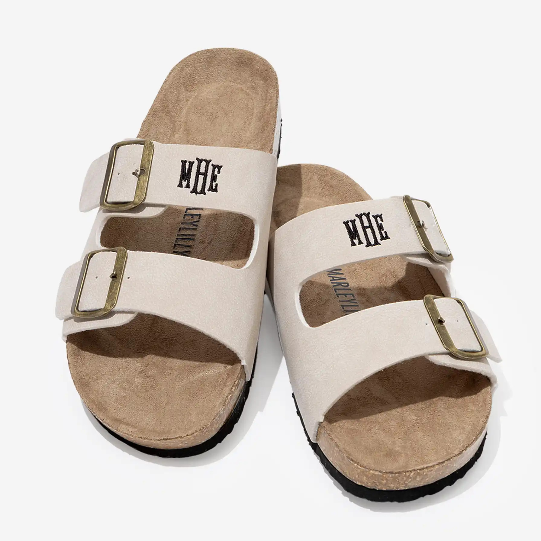 Monogrammed Double Strap Sandals | Marleylilly