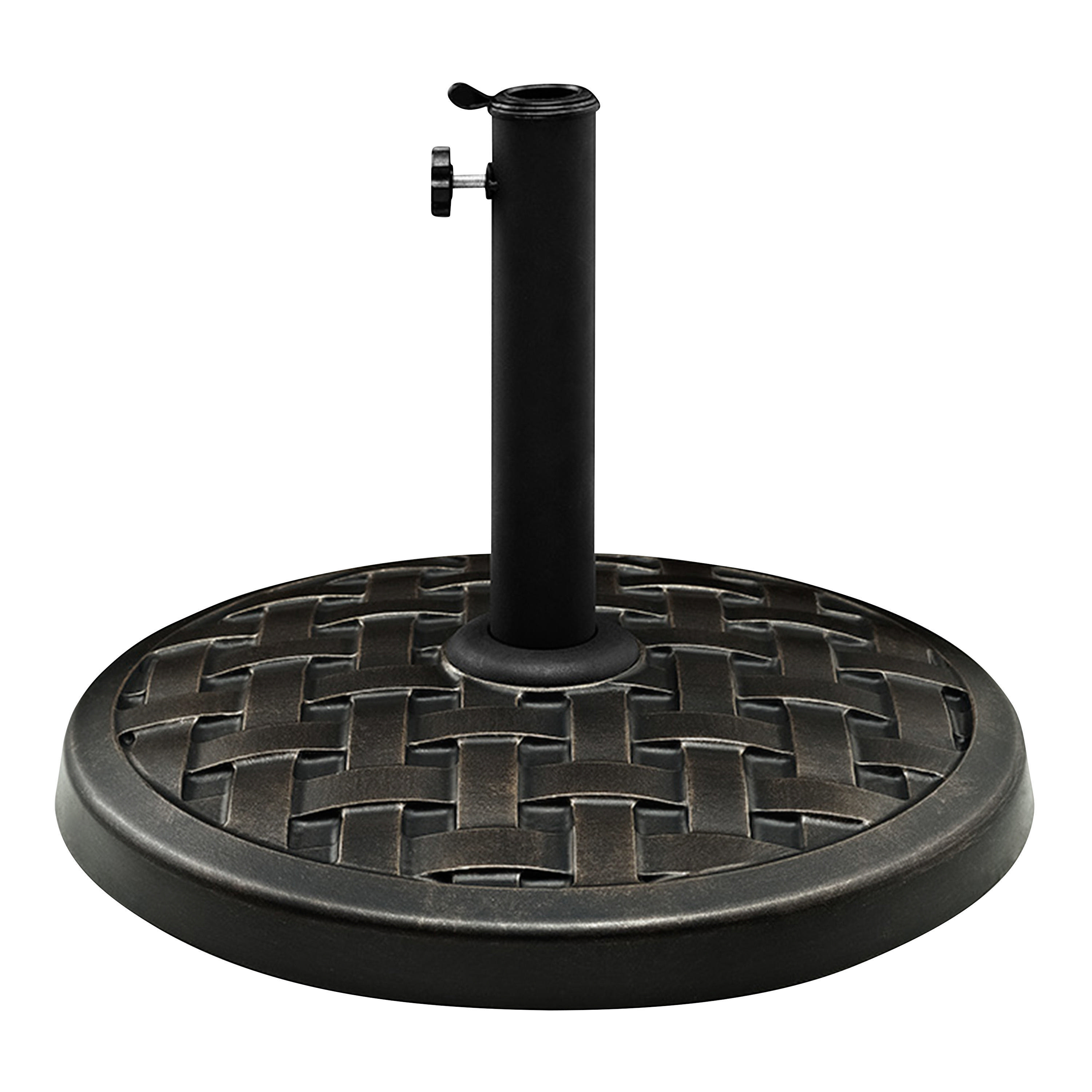 Antique Bronze Basket Weave Patio Umbrella Stand | World Market