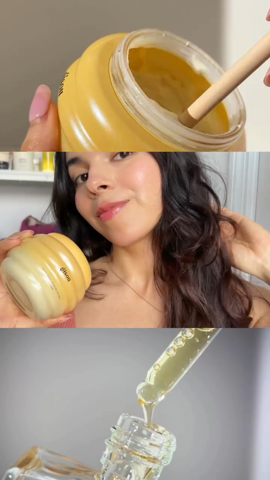 ✨🍯 skipping glossy hair treatments thanks to this combo

The honey gloss therapy mask has been my fave these days not only for the amazing scent, but for that transformation of stubborn dryness to shine

Pairing with the oil gives more gloss without weighing me down or feeling greasy 

—Have you tried these @gisou goodies yet or have any tips? 

#hairmask #beautytips #summerglow #ugc #ugccreator #aesthetic #gisou #healthyhair #hairtutorial #haircare #besthairmask #hairgloss #selfcare
