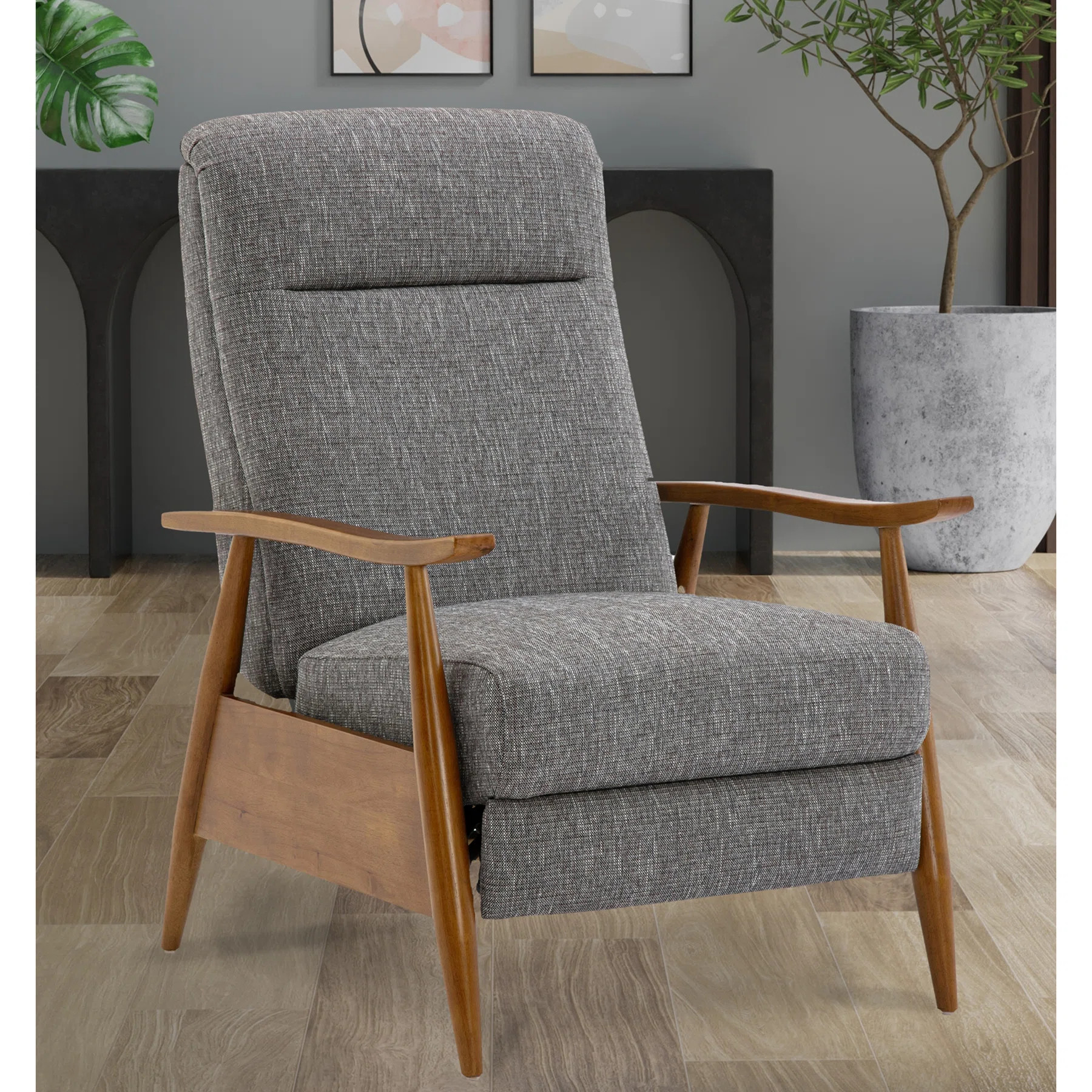 Saugus Wood Arm Push Back Recliner | Wayfair North America
