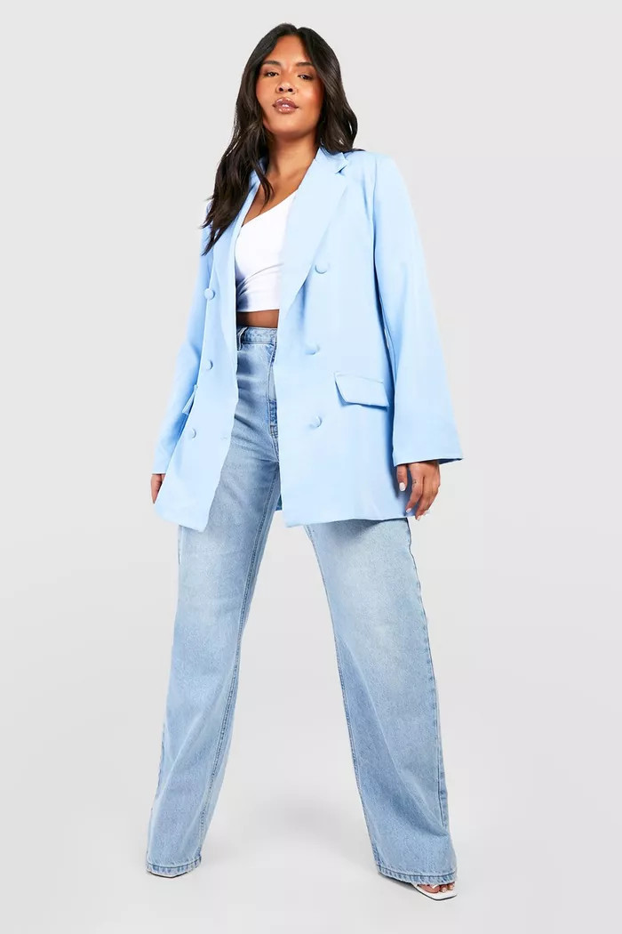 Plus Color Pop Longline Blazer | Boohoo.com (US & CA)