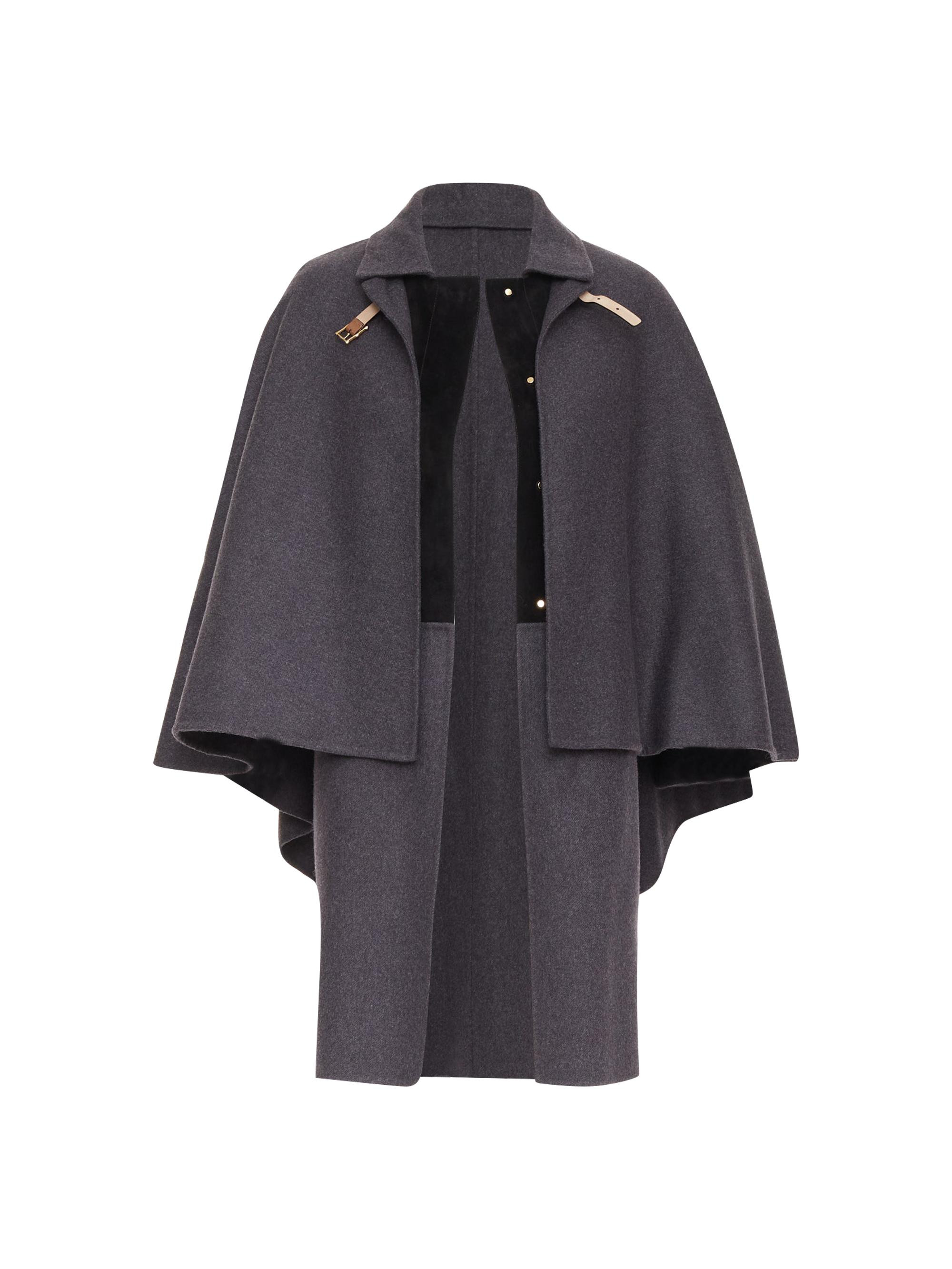 Mario Valentino 100% Acetate Gray Valentino wool angora leather cape sleeve coat Size 2 | ThredUp (US)