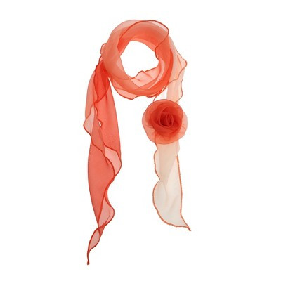 Unique Bargains Rose Pattern Scarf Orange 1 Pc | Target