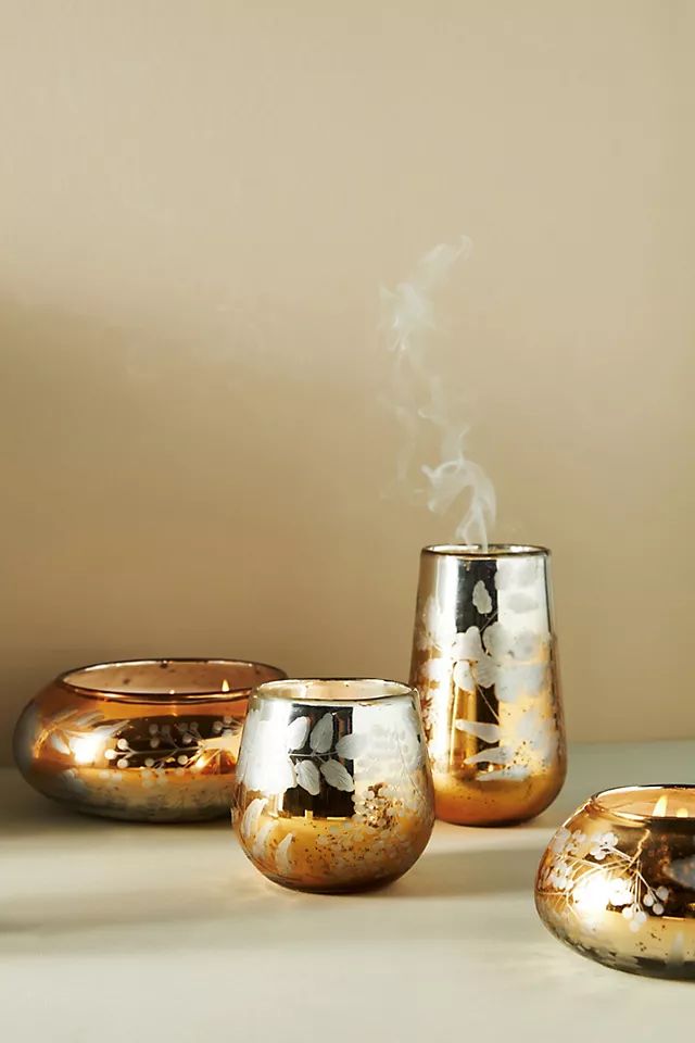 Iona Floral Glass Candle | Anthropologie (US)