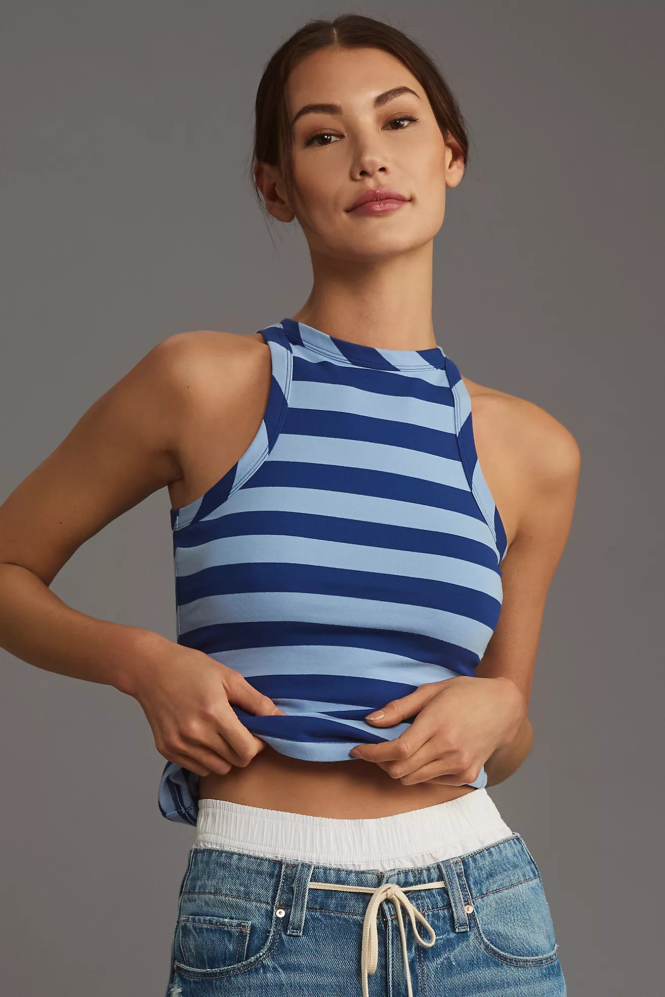 The Krista Ribbed Tank by Maeve | Anthropologie (US)