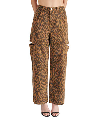 Steve Madden Women's Maise Leopard-Print Barrel-Cut Pants - Macy's | Macy's