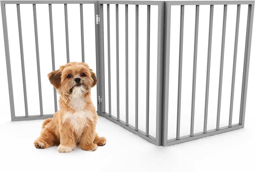 Pet Gate - 3-Panel Indoor Foldable Dog Fence for Stairs, Hallways, or Doorways - 54x24-Inch Retra... | Amazon (US)