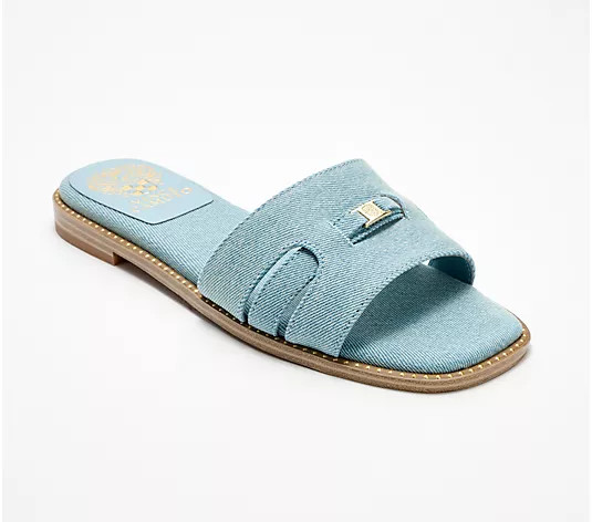 Make Your Selection: Vince Camuto Padded Leather or Textile Slide Sandals - Nelanna | QVC