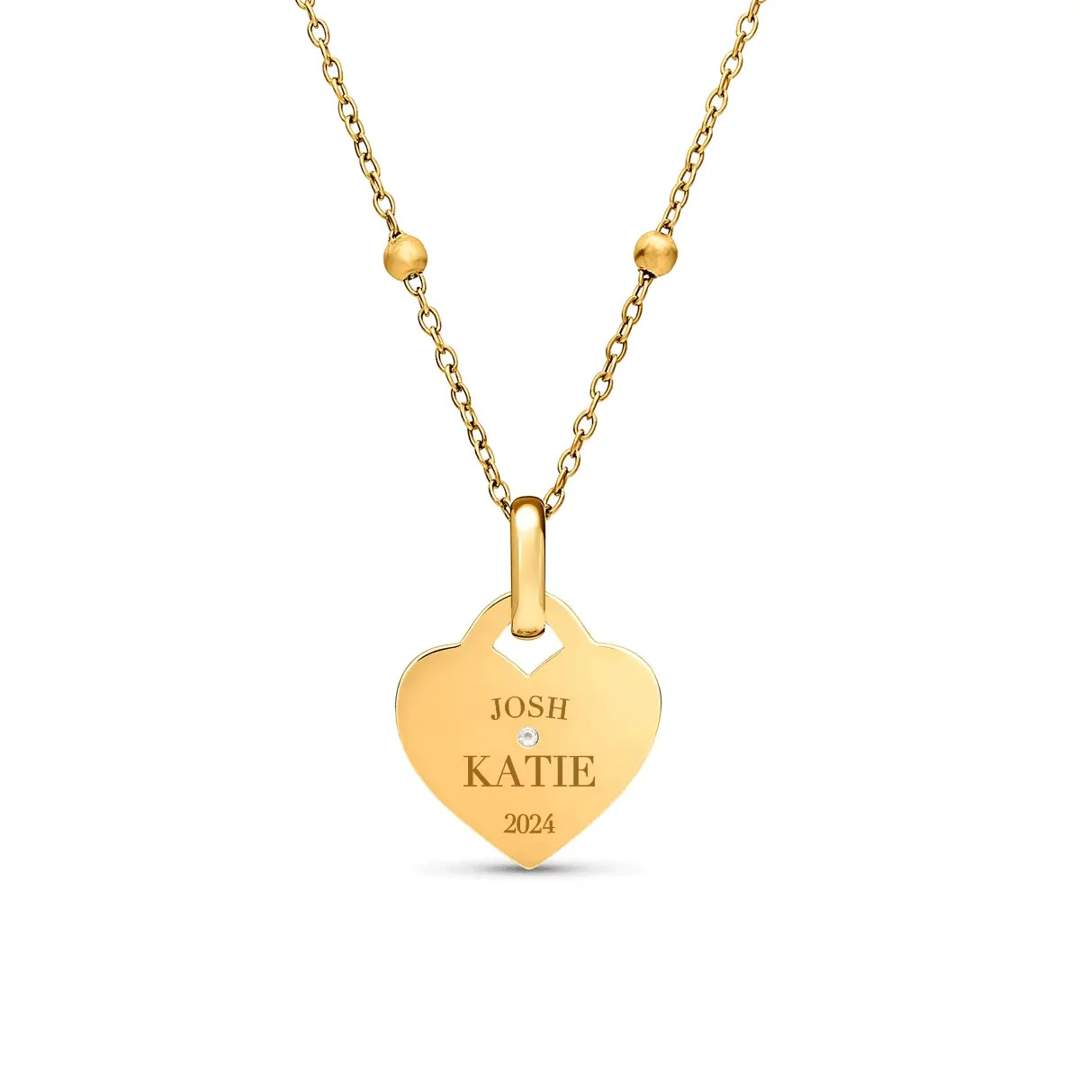 Mini Heart Token Necklace (Gold) | Abbott Lyon