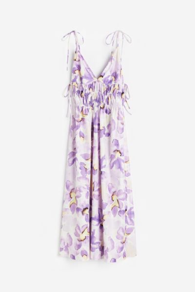 Tie-detail Dress - Lilac/floral - Ladies | H&M US | H&M (US + CA)