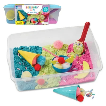 Creativity for Kids Sensory Bin: Ice Cream Shop Playset - Toddler Learning Toys, Kids Pretend Play Ice Cream Set (Ages 3+) | Walmart (US)