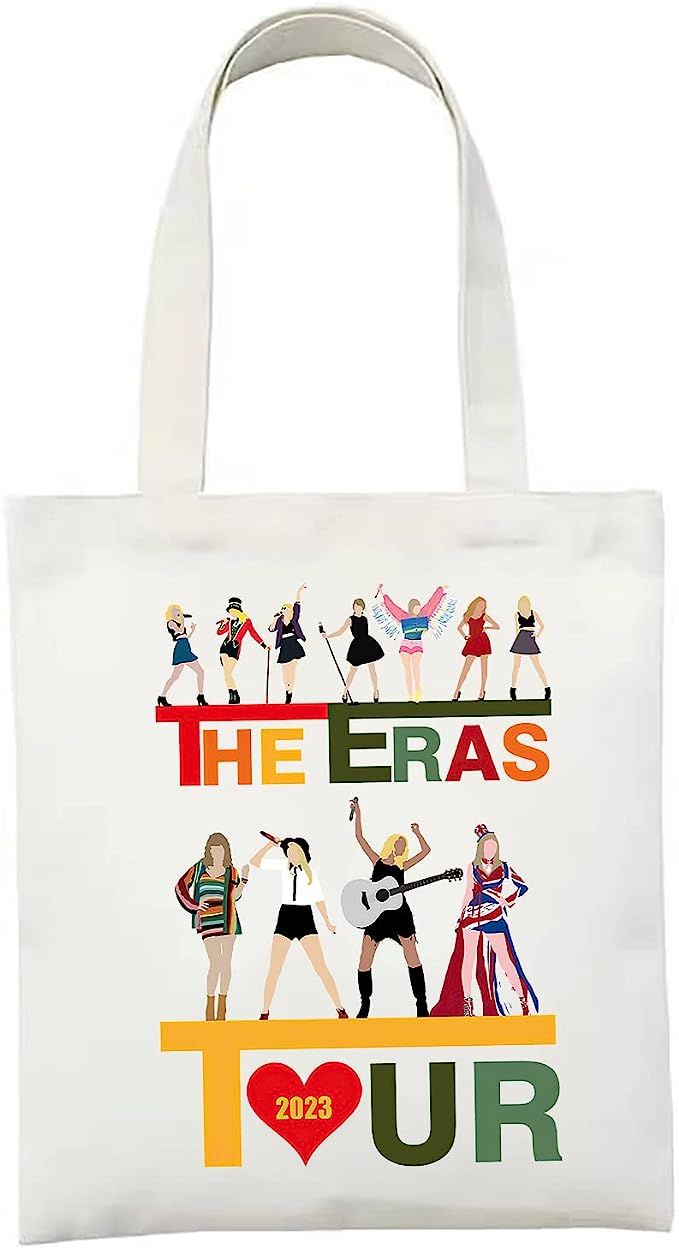 Singer Taylor Tote Bag for Eras Tour Concert,Swiftes Merch for Womens Unisex,TS Fans Gifts Mercha... | Amazon (US)