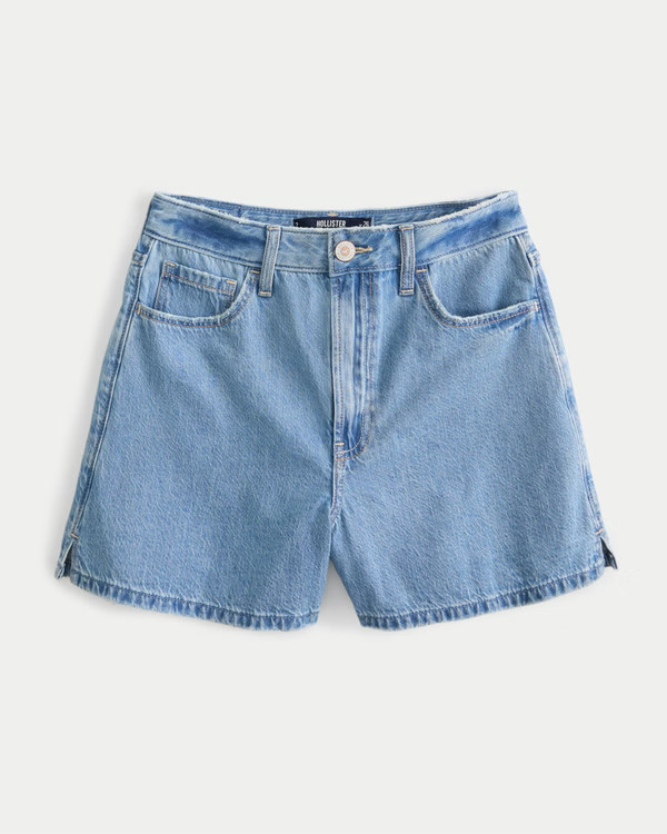 Ultra High-Rise Medium Wash Lightweight 90s Denim Shorts | Hollister (US)