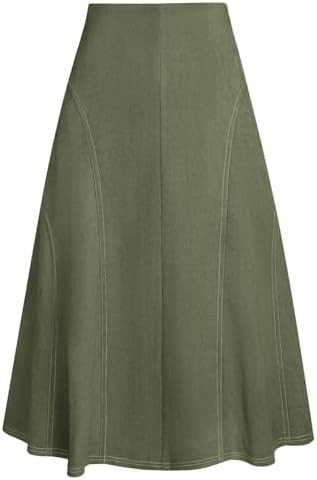 Kate Kasin Women's Suede Midi Skirt 2025 Fall Winter High Waist A Line Skirt | Amazon (US)