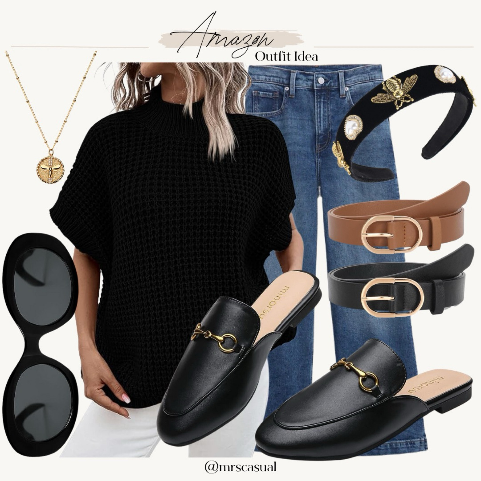 Fall outfit idea from Amazon 🍁 belt, wide leg jeans sweater 

#LTKsalealert #LTKfindsunder50 #LTKfindsunder100