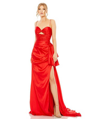 Women's Strapless Cut Out Side Bow Gown | Macy's