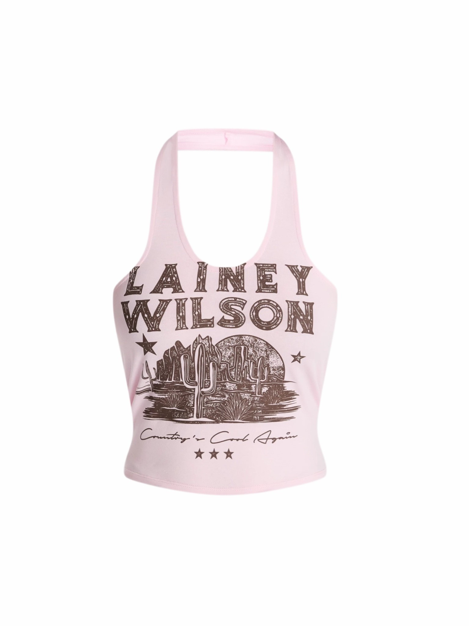 lainey wilson pink halter top!!