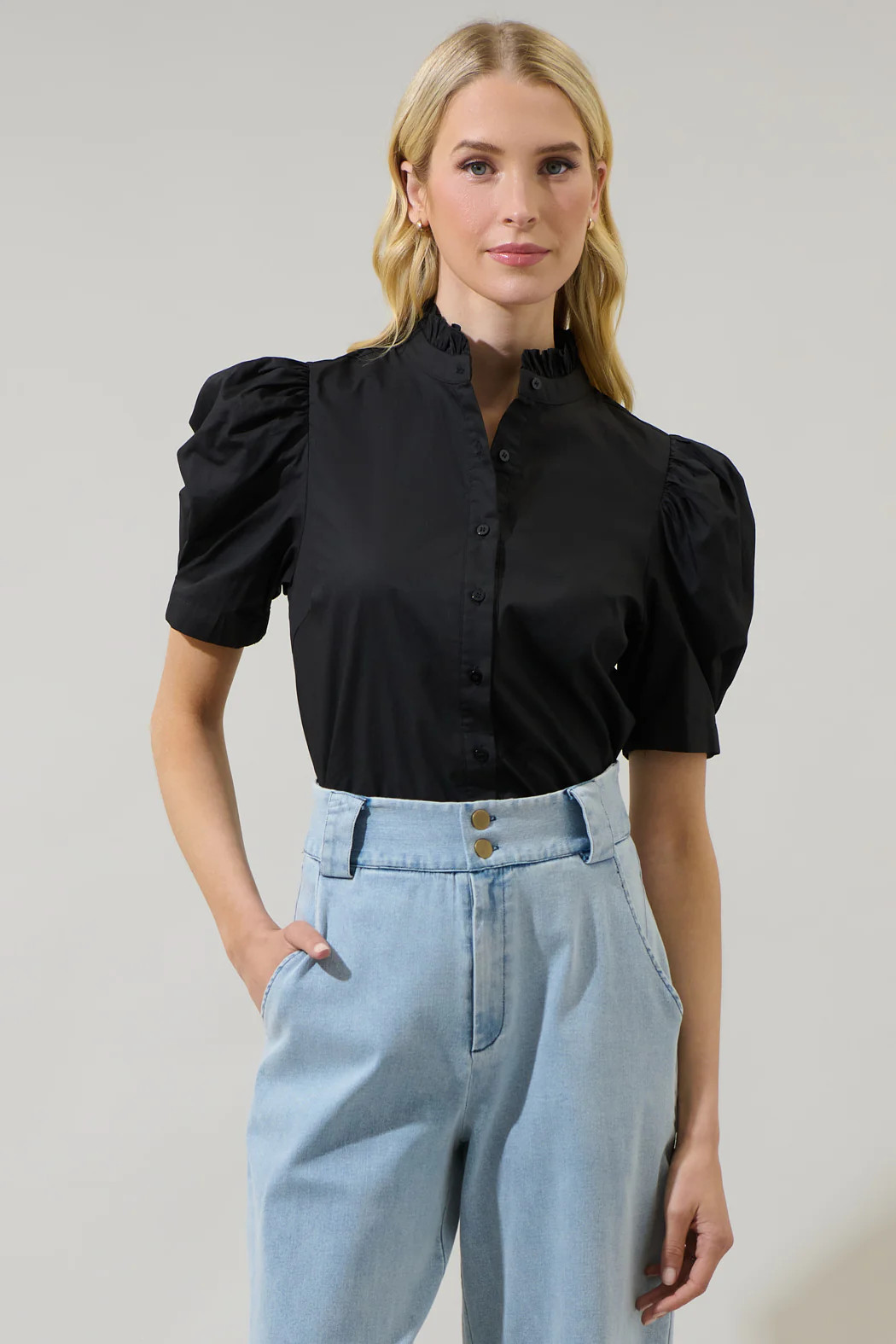 Finley Ruffle Button Down Top | Sugarlips