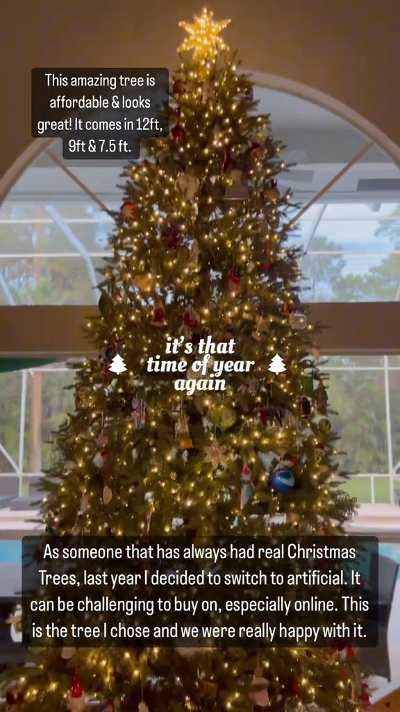 I have always had REAL Christmas trees, so I was rather picky when I decided to purchase an artificial tree last year! This tree is amazing and I am super happy with it. I always buy 12+ foot Christmas trees so it had to be large and you know that means expensive. It is also really difficult to purchase these things online. However, I did and I was so happy. There is a lot of “fluffing” that you need to do, but that is normal with artificial trees. Then it looks full and amazing. The price is amazing at under $800 regular price and even better when it goes on sale so hit the favorite heart to be notified if you want to know about sales! It comes in both white lights and colored lights and multiple light modes. It really offers everything you could be looking for in a tree and at a great price. Breakdown and storage were easy, considering the size of the tree. I highly recommend it and can’t wait to put it back up again this year! It is also available in 9.5 feet and 7 feet too! Linked below. 

#LTKU #LTKHoliday #LTKSeasonal