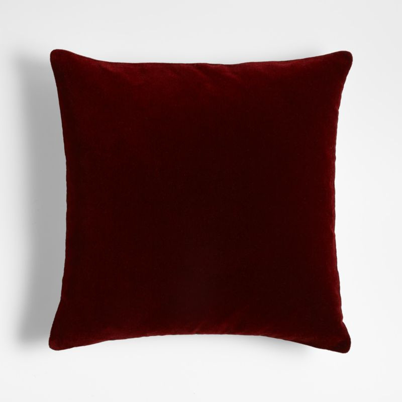 Brick 20"x20" Square Reversible Faux Mohair Linen Decorative Throw Pillow | Crate & Barrel | Crate & Barrel